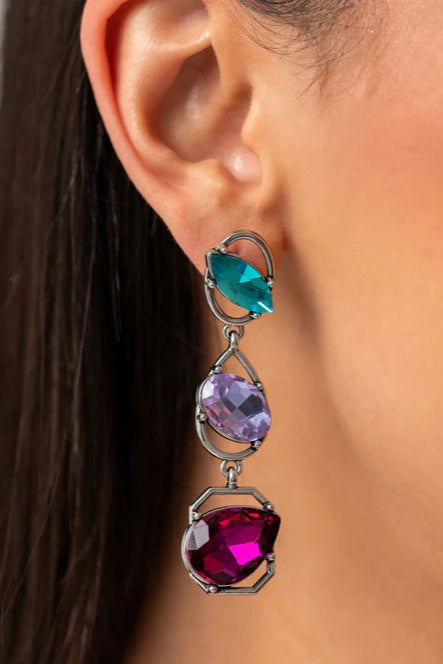 Paparazzi Earrings - Dimensional Dance - Multi