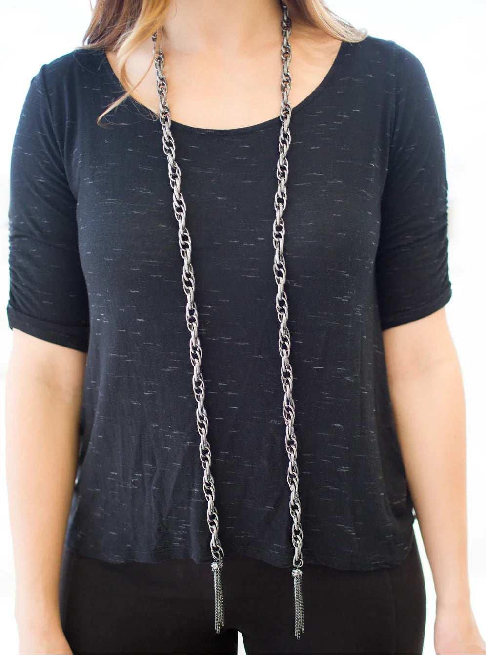 Paparazzi Necklaces - Scarfed for Attention - Gunmetal