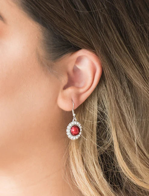 Paparazzi Earrings - Fashion Show Celebrity - Red