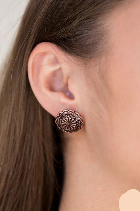 Paparazzi Earrings - Durango Desert - Copper - E2244