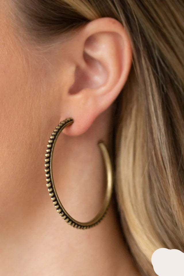 Paparazzi Earrings - Totally On Trend - Brass