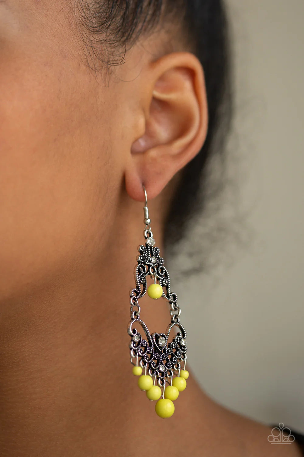 Paparazzi Earrings - Colorfully Cabaret - Yellow