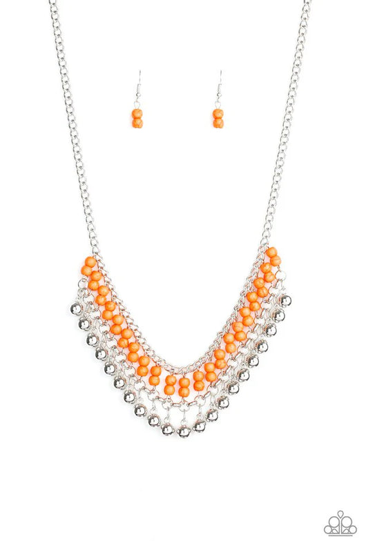 Paparazzi Necklaces - Beaded Bliss - Orange
