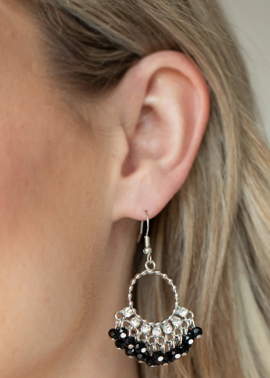 Paparazzi Earrings - Charmingly Cabaret - Black