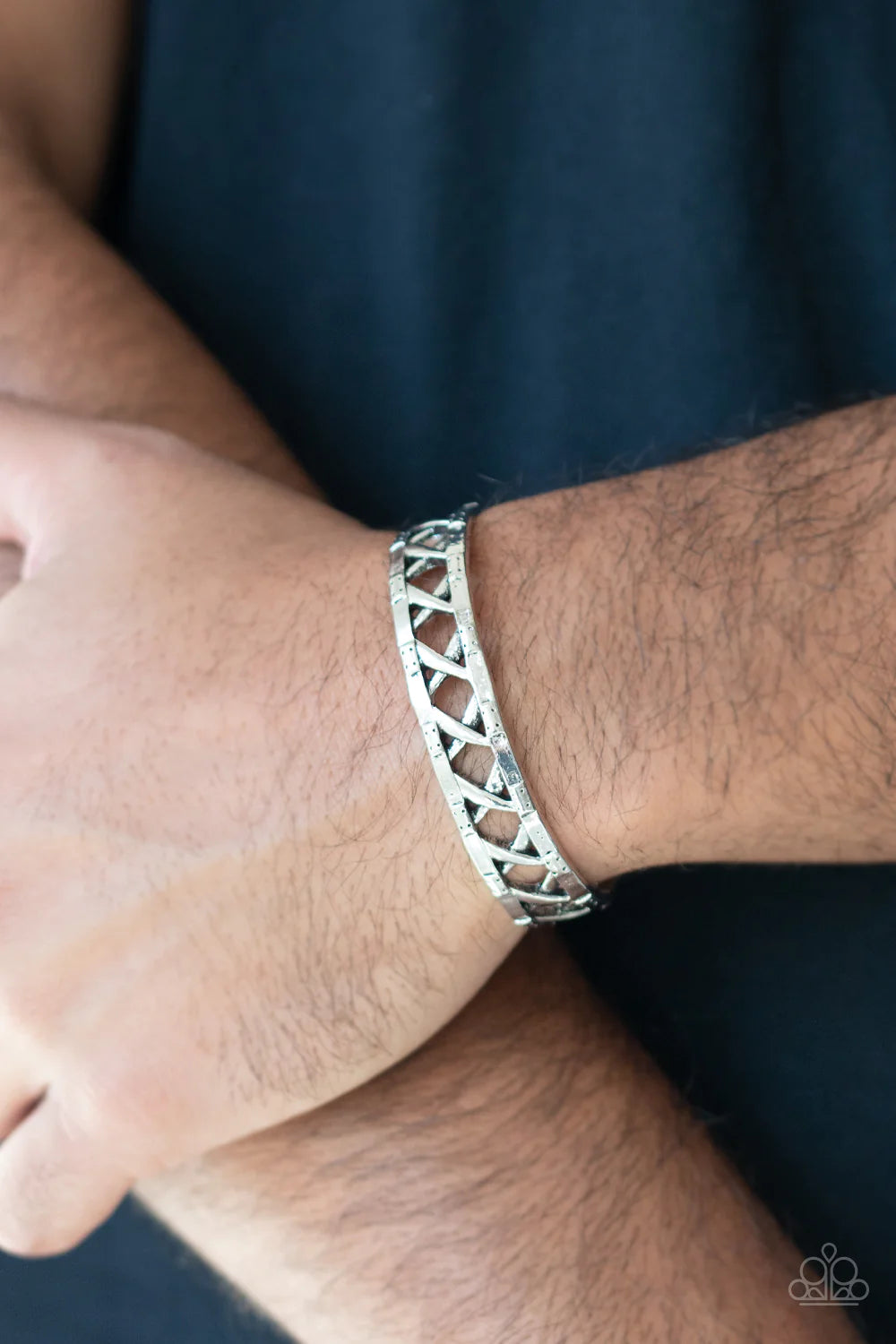 Paparazzi Men's Collection - In Over Your Metalhead - Silver