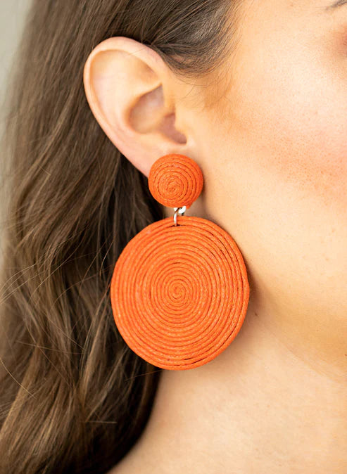 Paparazzi Earrings - Circulate the Room - Orange