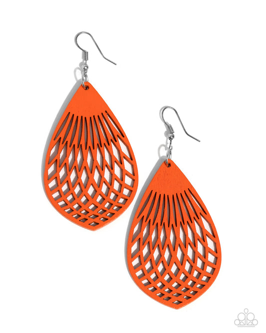 Paparazzi Earrings - Caribbean Coral - Orange