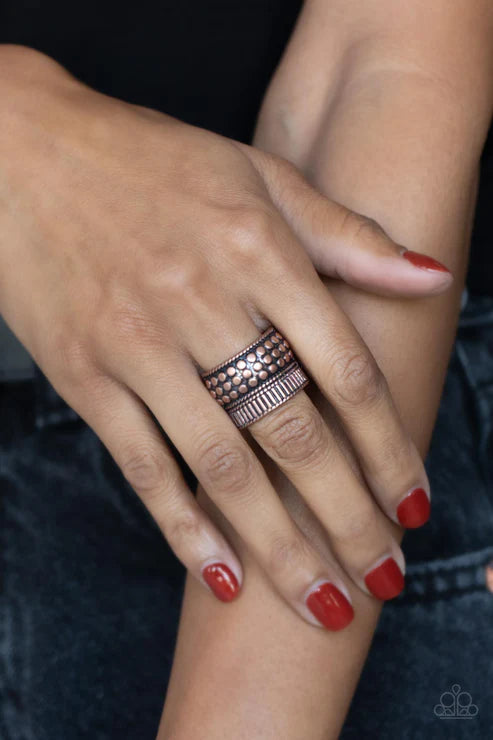 Paparazzi Rings - Tenacious Texture - Copper