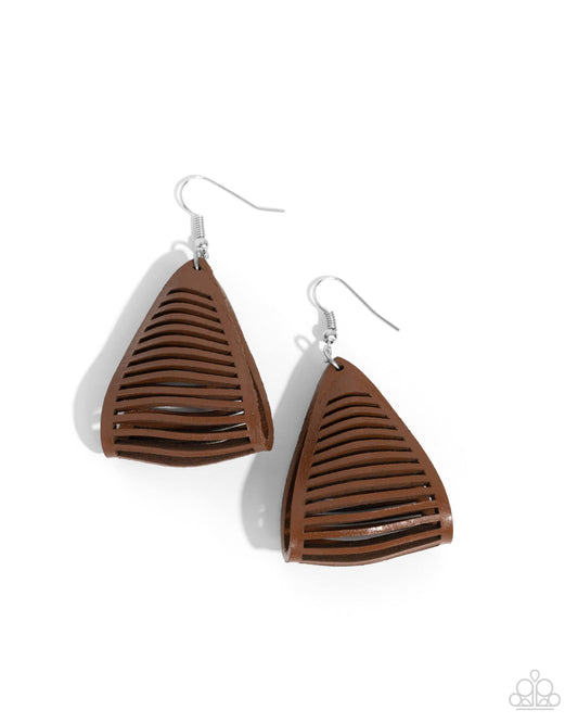 Paparazzi Earrings - In and OUTBACK - Brown