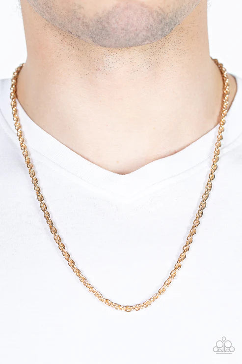 Paparazzi Men's Collection - Industrial Interval - Gold