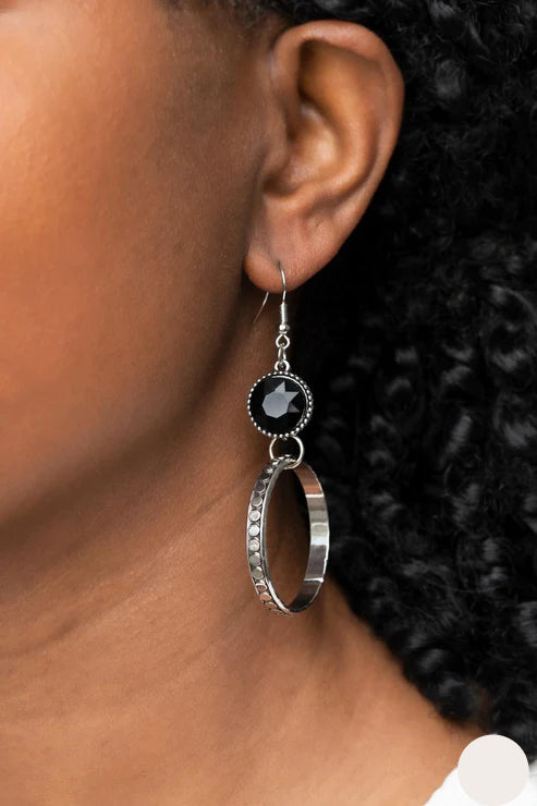 Paparazzi Earrings - Standalone Sparkle - Black