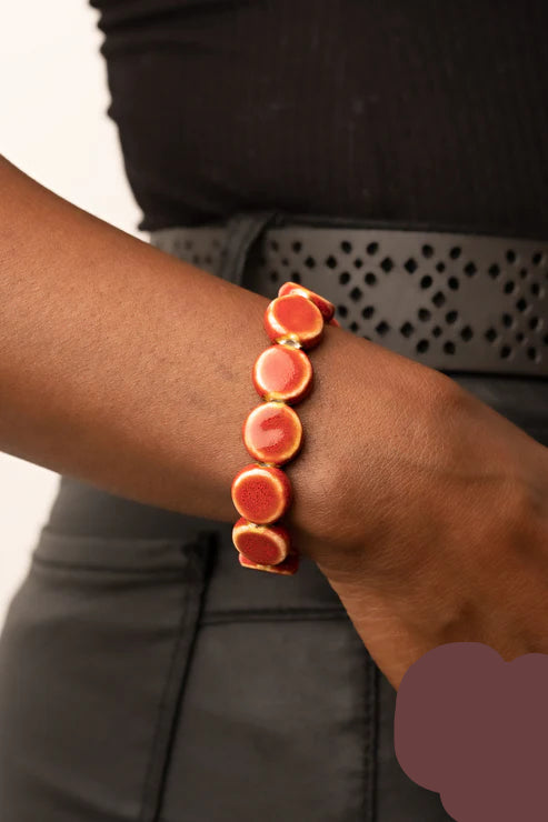 Paparazzi Bracelets - Earthy Entrada - Red