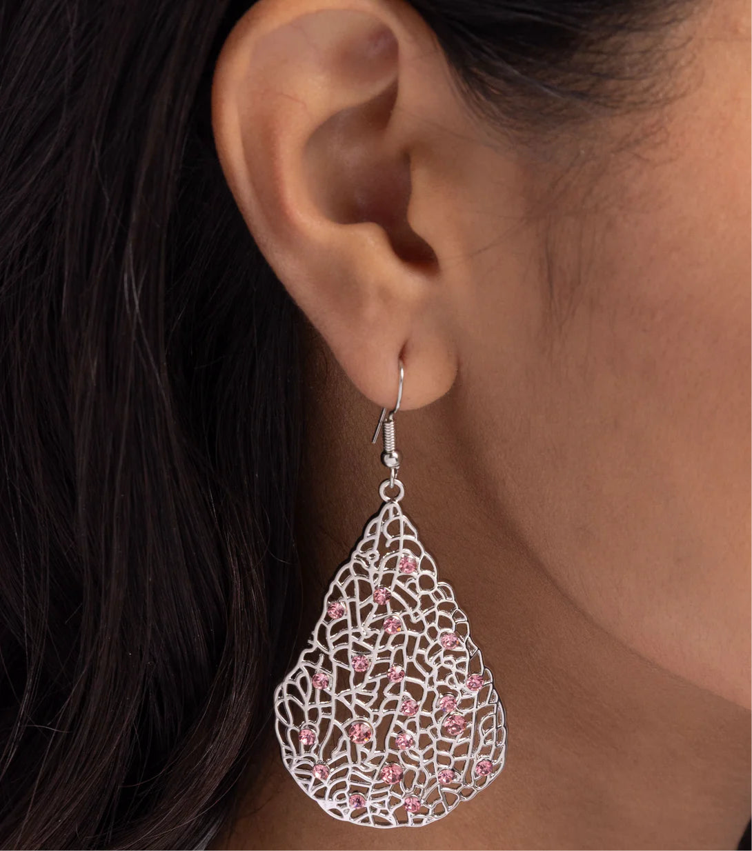 Paparazzi Earrings - Stargazing Glamour - Pink