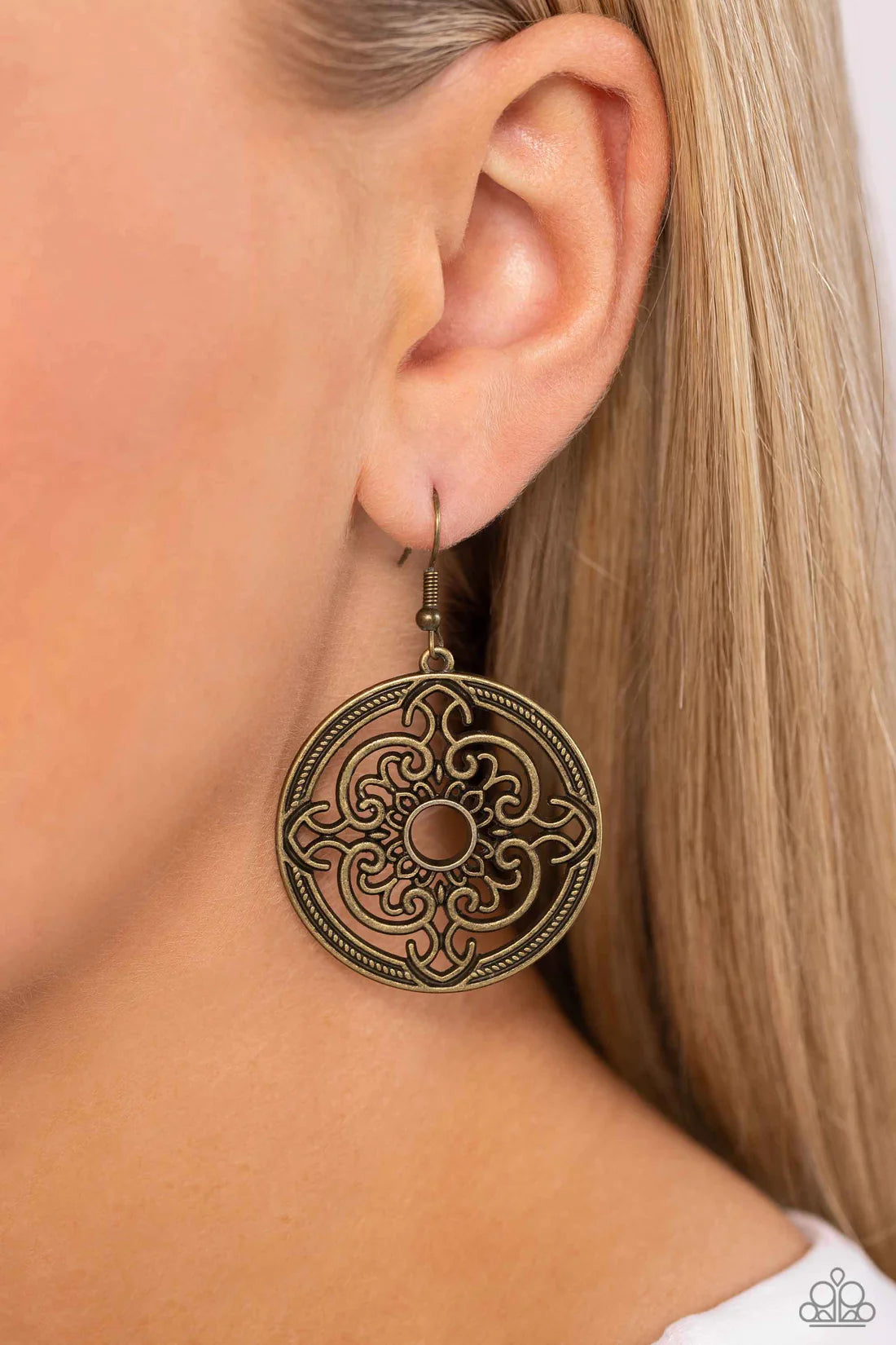Paparazzi Earrings - Mandala Meditation - Brass