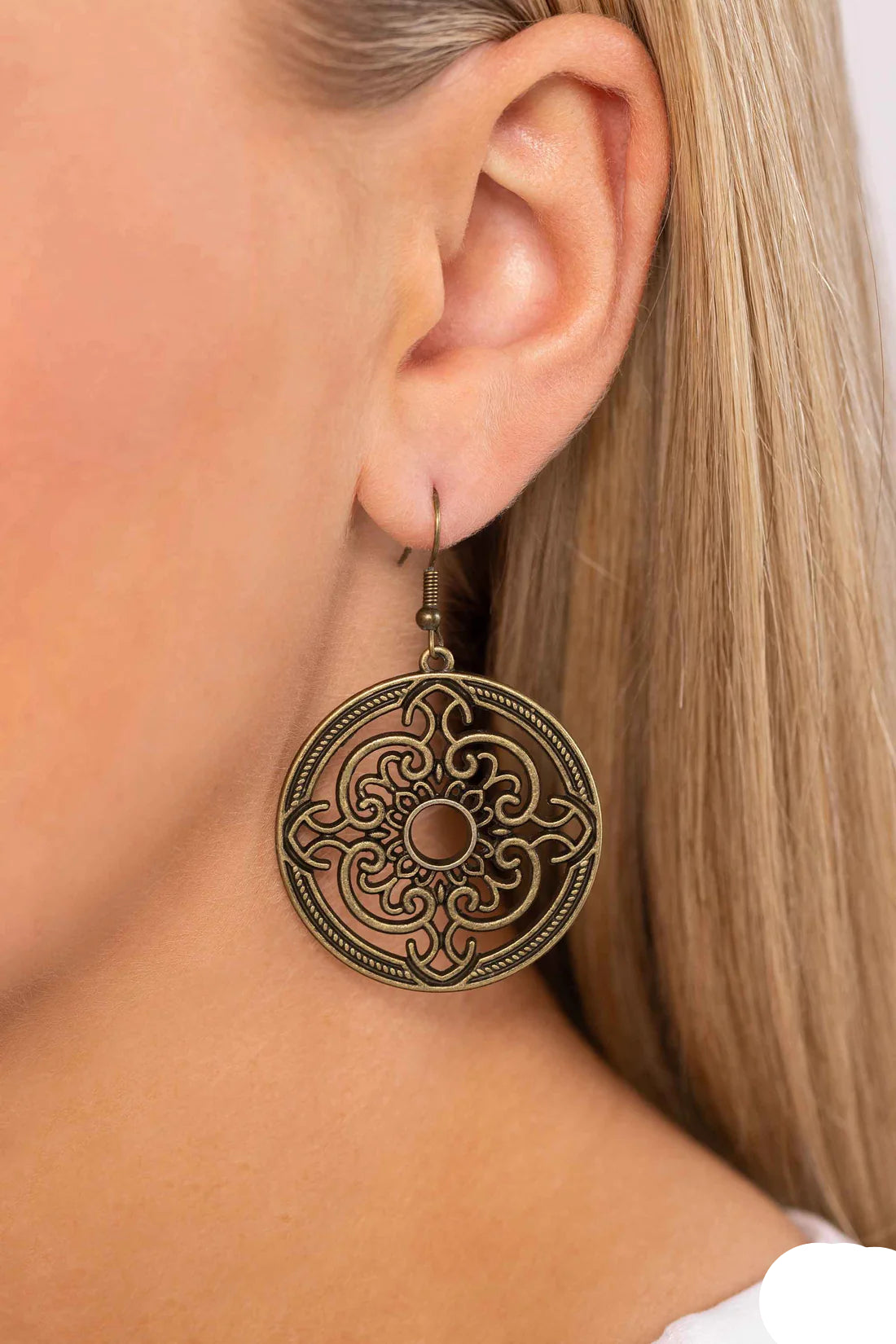 Paparazzi Earrings - Mandala Meditation - Brass - E2458