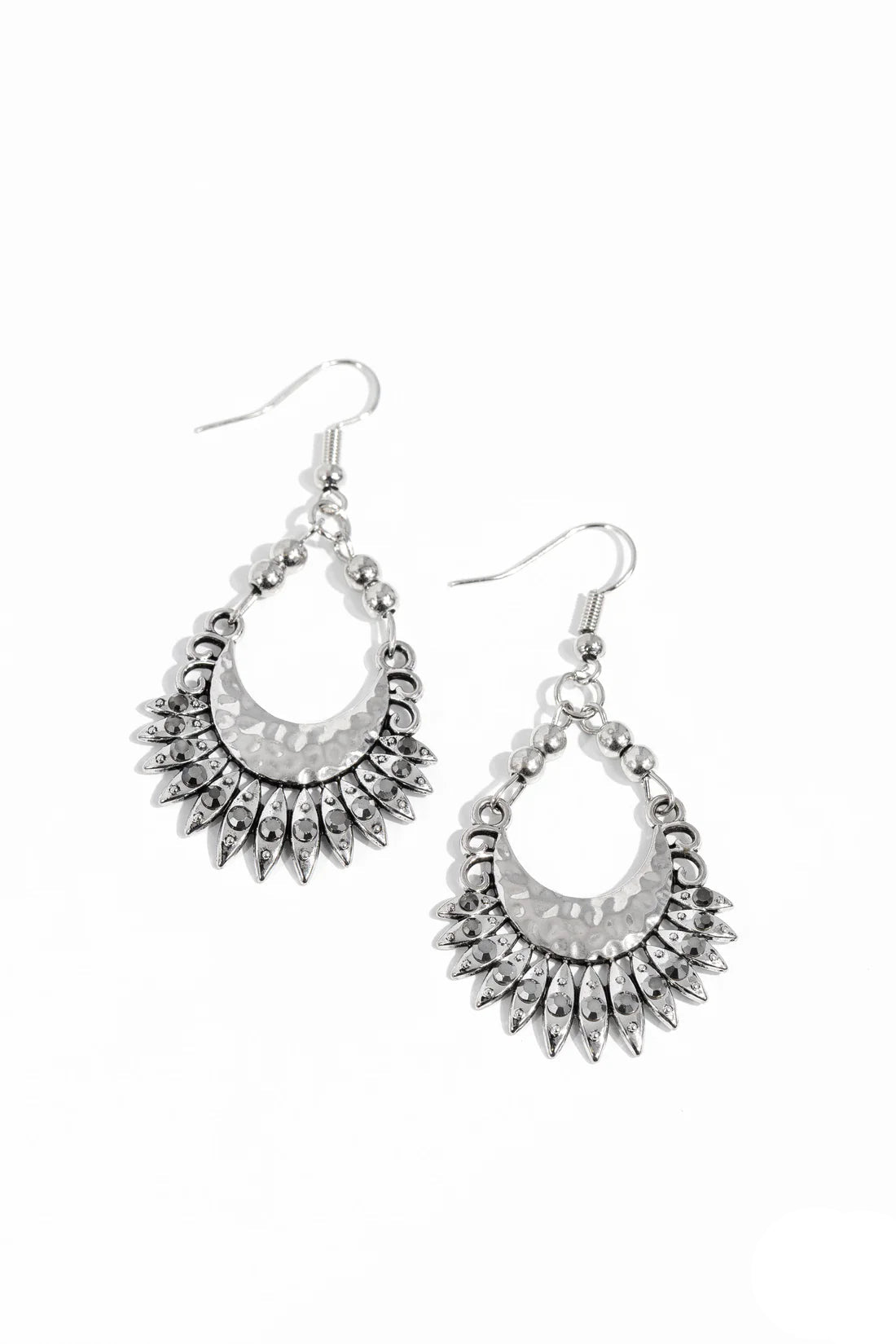 Paparazzi Earrings - Lunar Luxury - Silver
