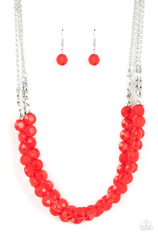 Paparazzi Necklaces - Pacific Picnic - Red
