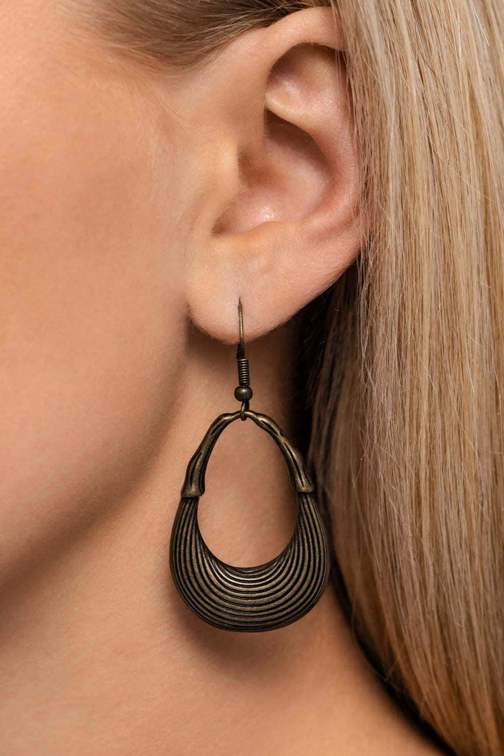 Paparazzi Earrings - Terra Timber - Brass