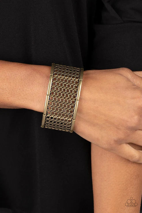 Paparazzi Bracelets - Camelot Couture - Brass