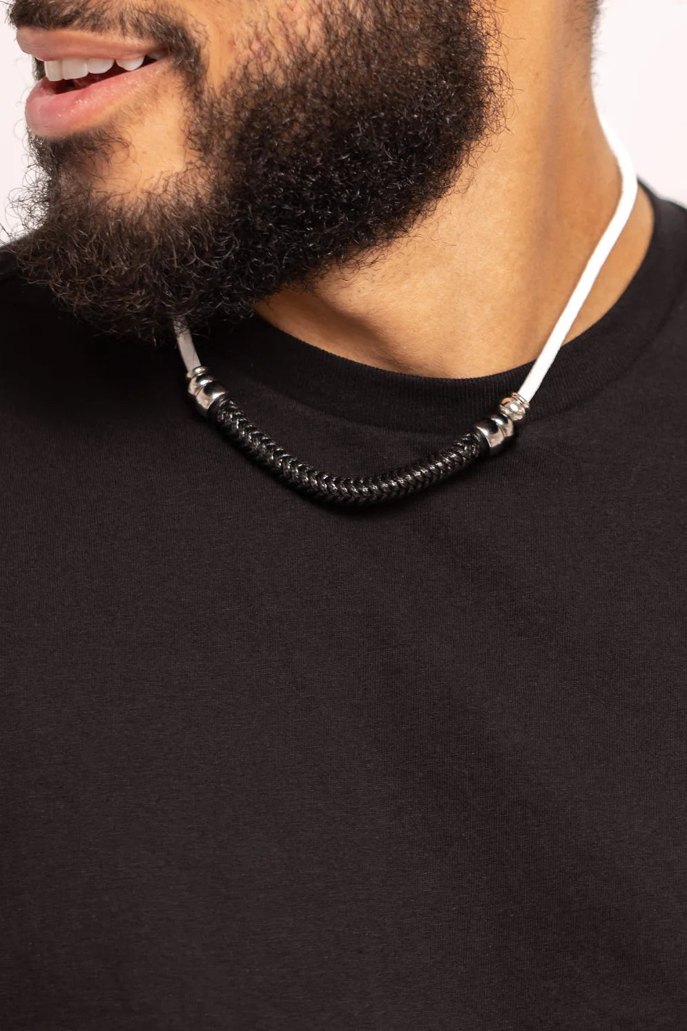 Paparazzi Men's Urban Collection Necklaces - Corded Chivalry - White