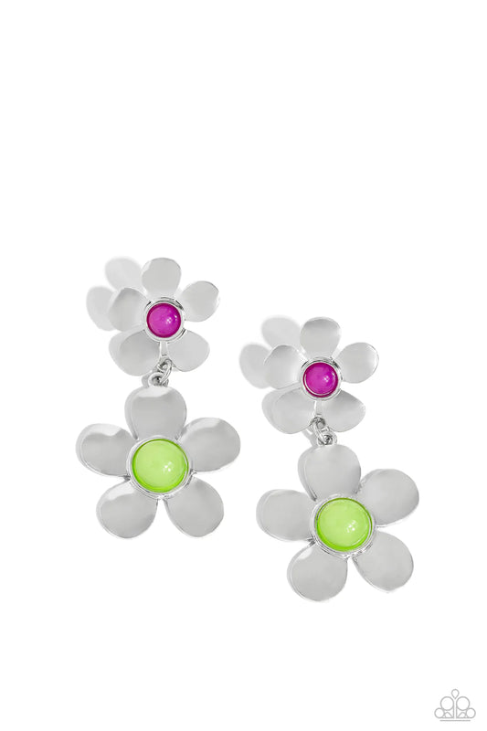 Paparazzi Earrings - Fashionable Florals - Green