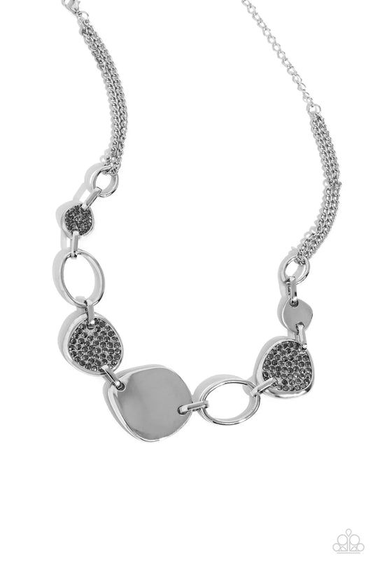 Paparazzi Necklaces - Asymmetrical Attention - Silver