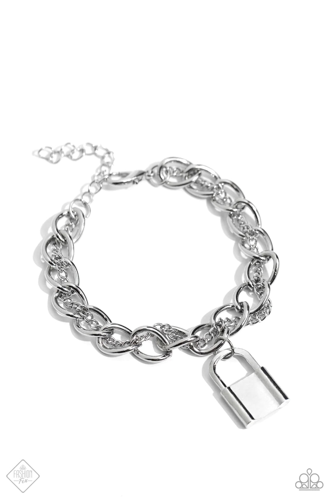 Paparazzi Bracelets - Watch the Lock - Silver - Fashion Fix