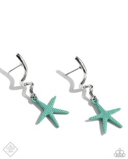 Paparazzi Earrings - Written in the Starfish - Blue - Fashion Fix