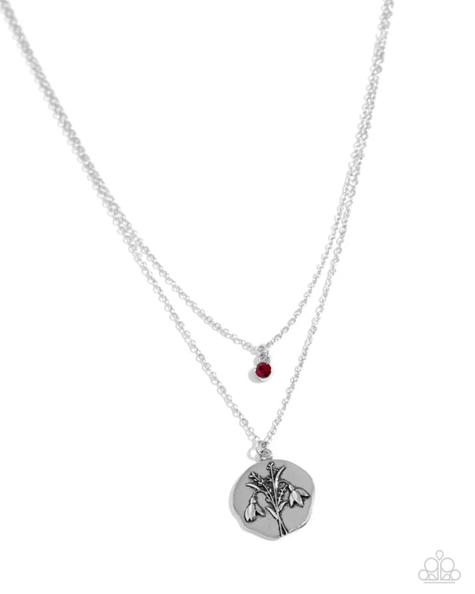 Paparazzi Necklaces - Birthstone Beauty - Red