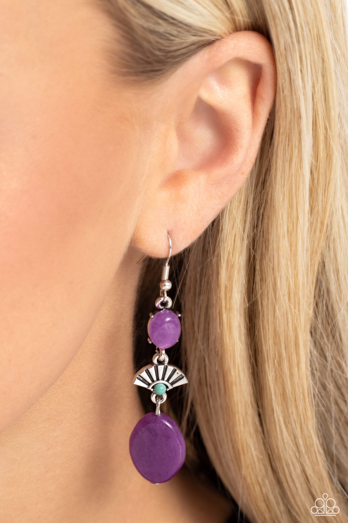 Paparazzi Earrings - Creative Cascade - Purple