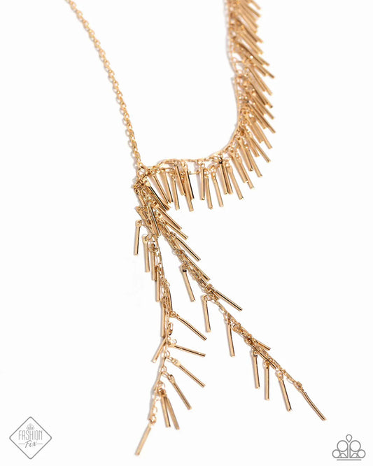 Paparazzi Necklaces - Linear Leap - Gold - Fashion Fix