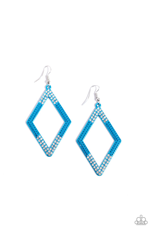 Paparazzi Earrings - Eloquently Edgy - Blue