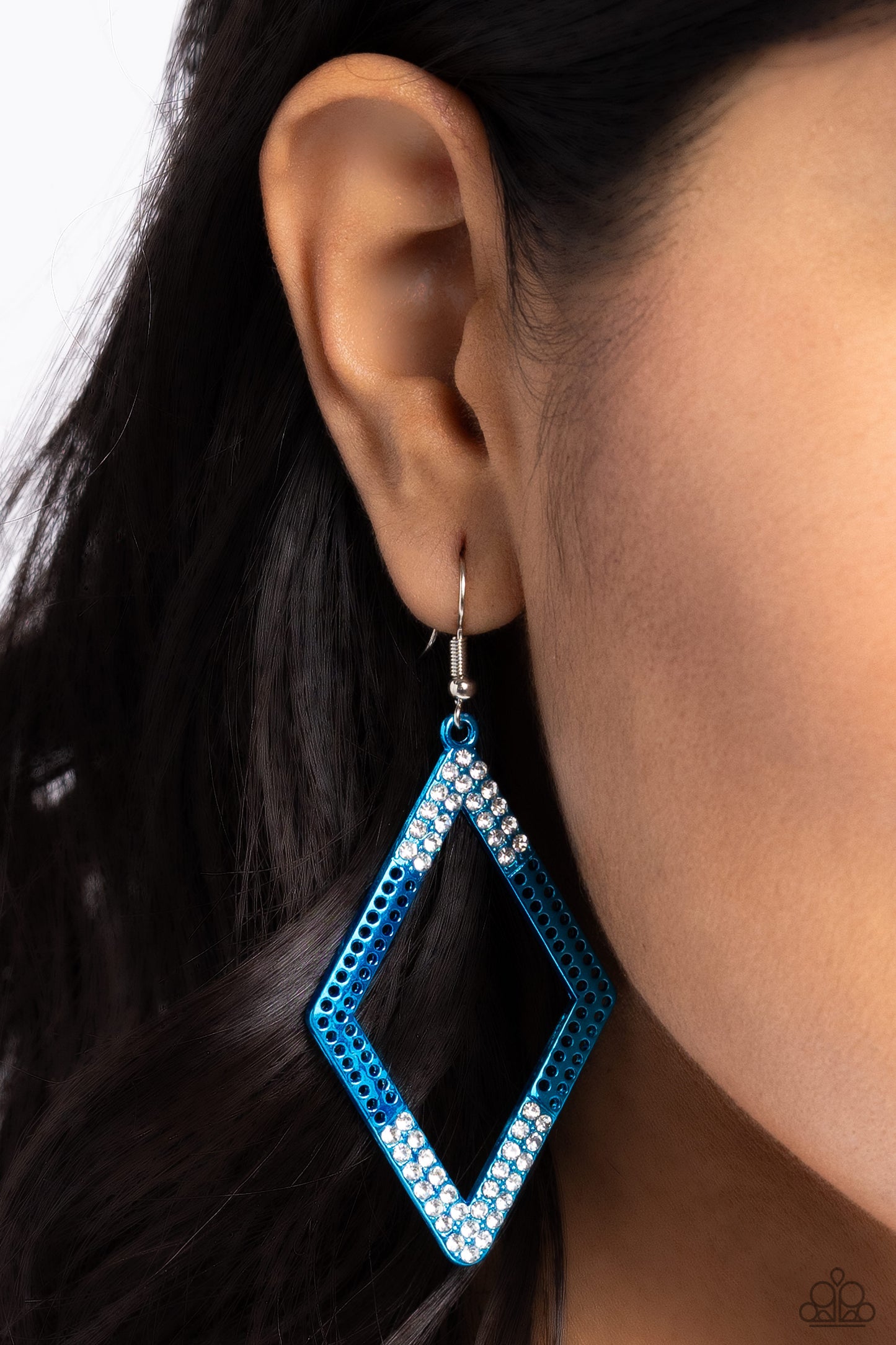 Paparazzi Earrings - Eloquently Edgy - Blue