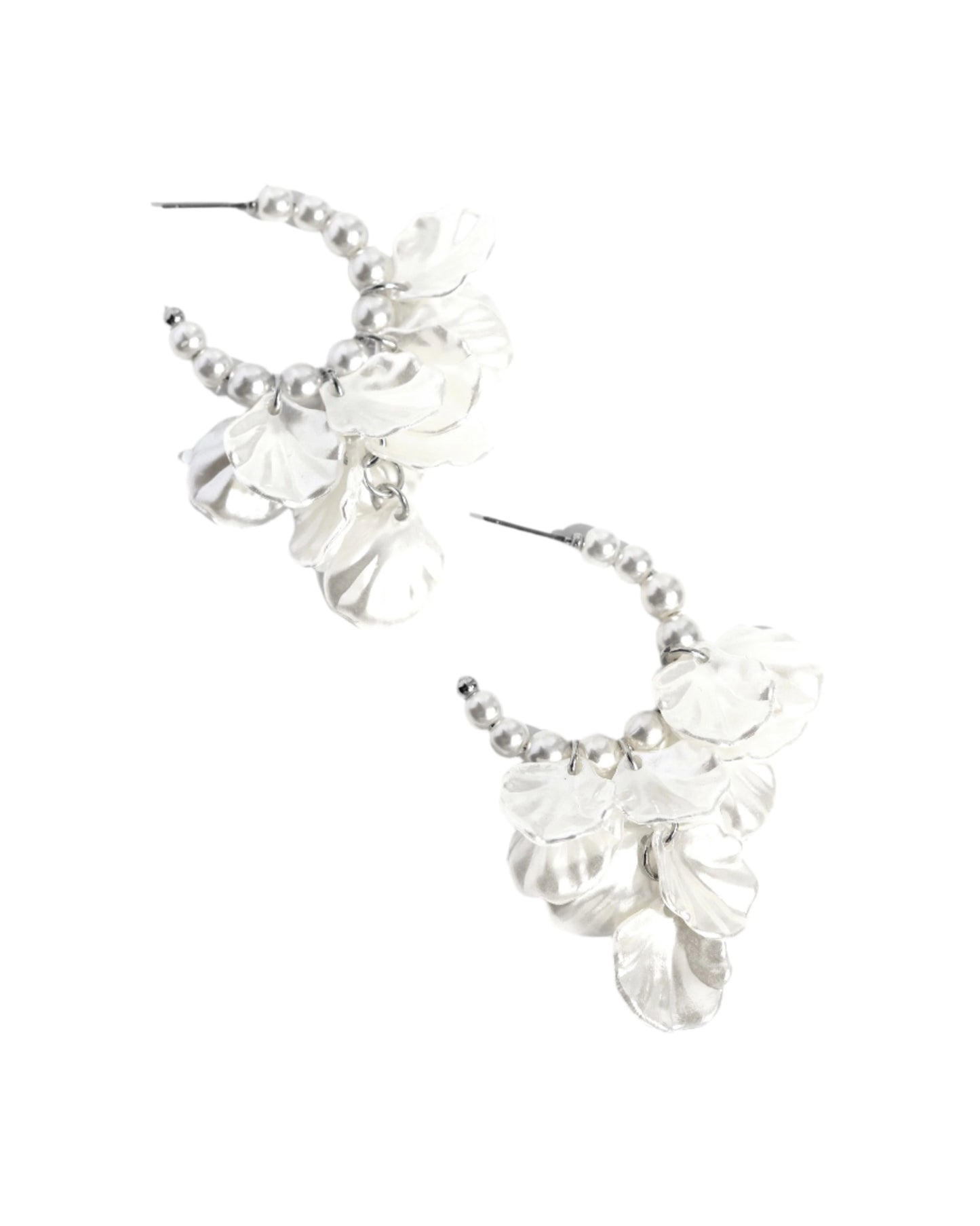 Paparazzi Earrings - Frilly Feature - White