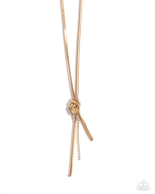 Paparazzi Necklaces - Knotted Keeper - Gold