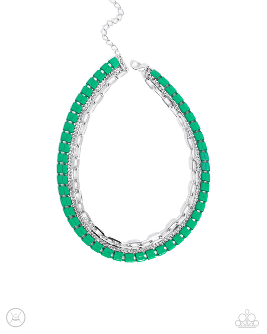 Paparazzi Necklaces - LAYER of the Year - Green