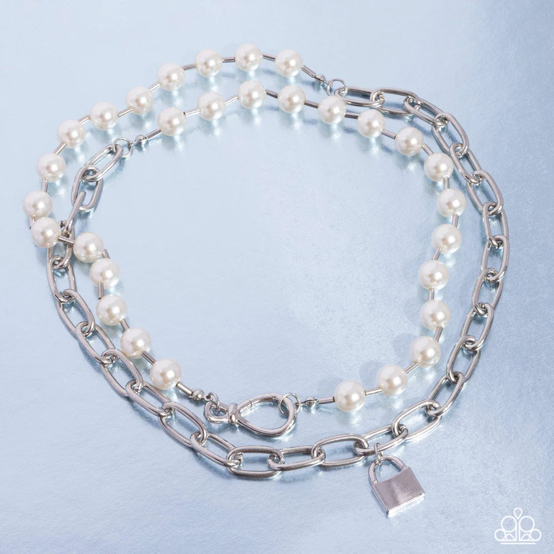 Paparazzi Necklaces - Infinite Industry - White - Life of the Party - August 2024