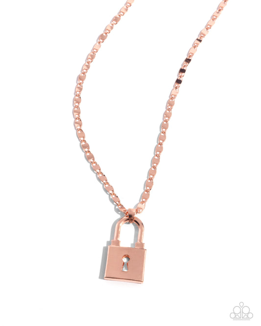 Paparazzi Necklaces - Locked Lesson - Copper