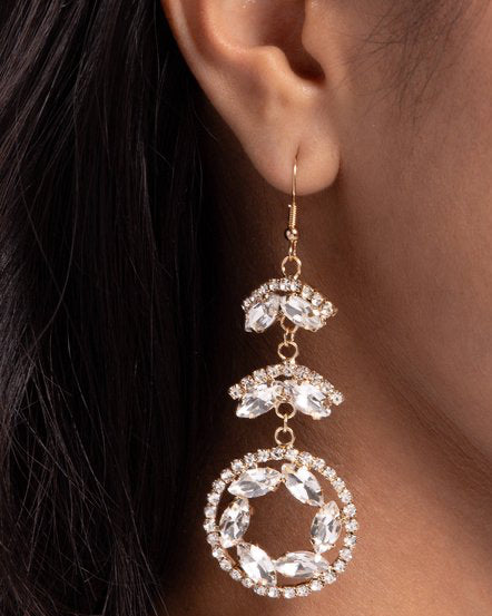 Paparazzi Earrings - Polished Pattern - Gold