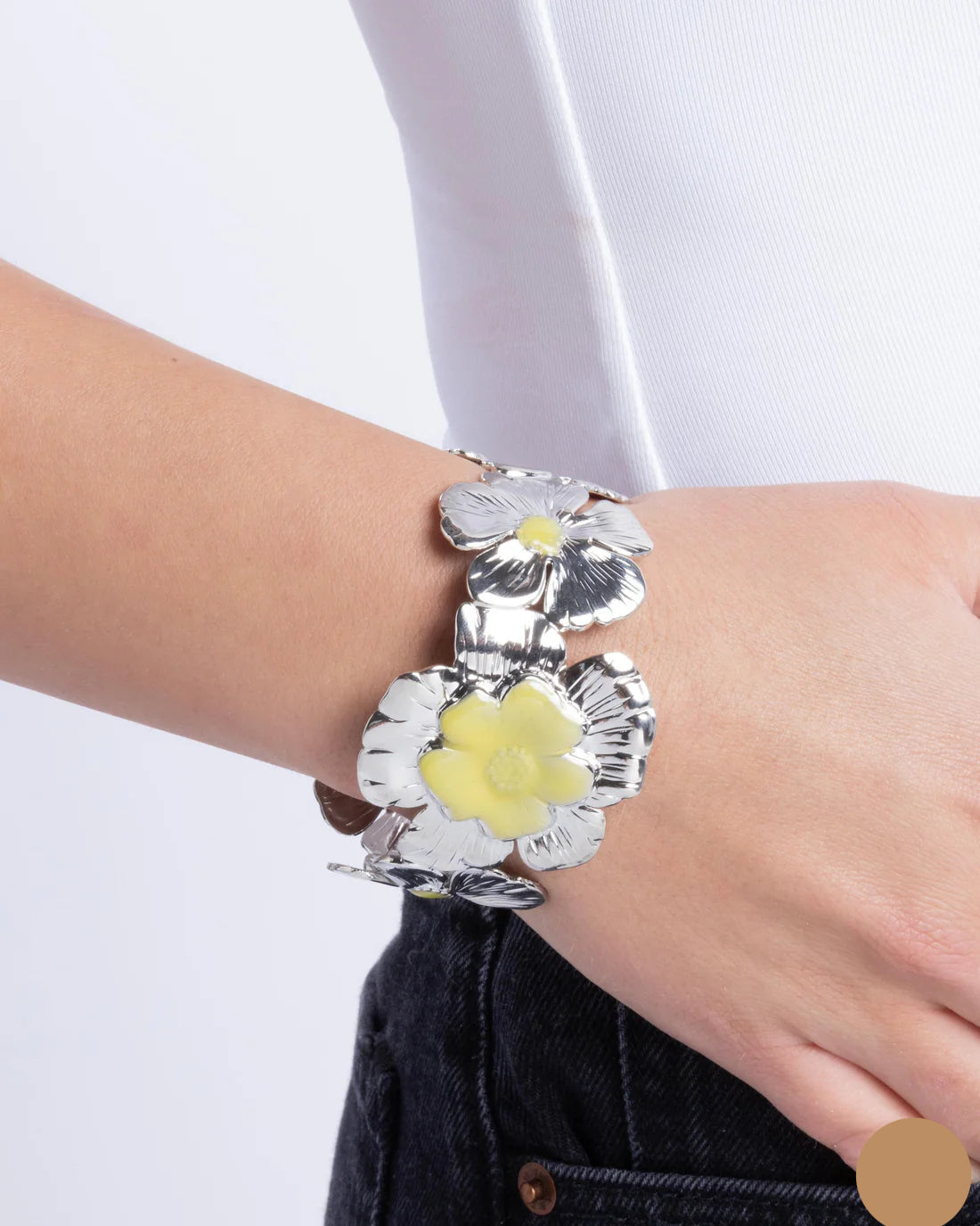 Paparazzi Bracelets - Floral Foundation - Yellow