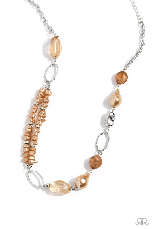 Paparazzi Necklaces - Easygoing Elegance - Brown