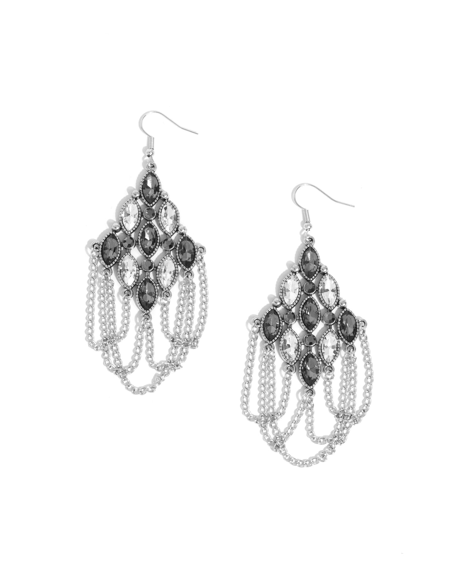 Paparazzi Earrings - Trenchant Transformation - Silver