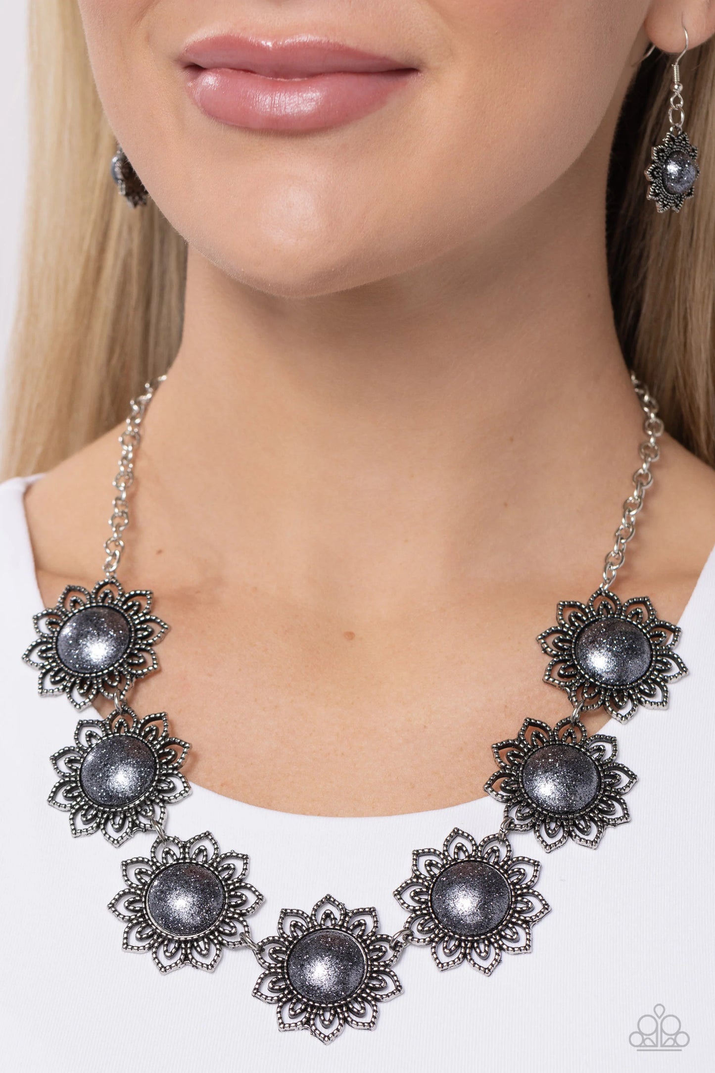 Paparazzi Necklaces - The Glitter Takes It All - Silver
