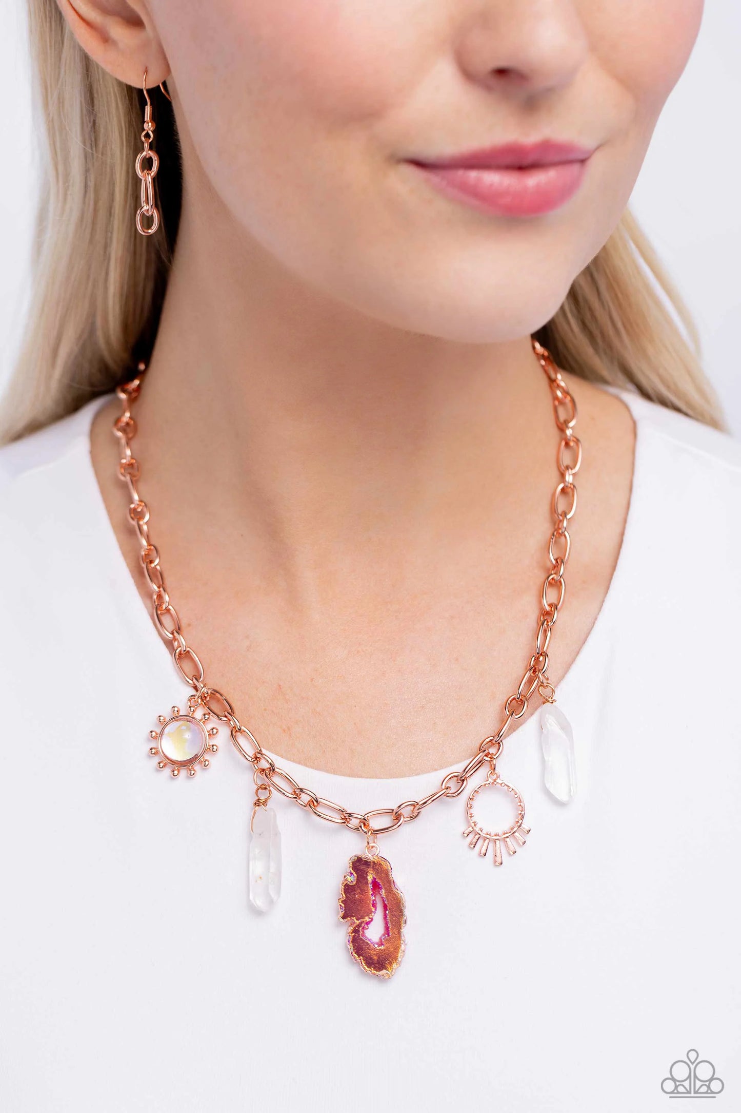 Paparazzi Necklaces - Geode Glam - Copper
