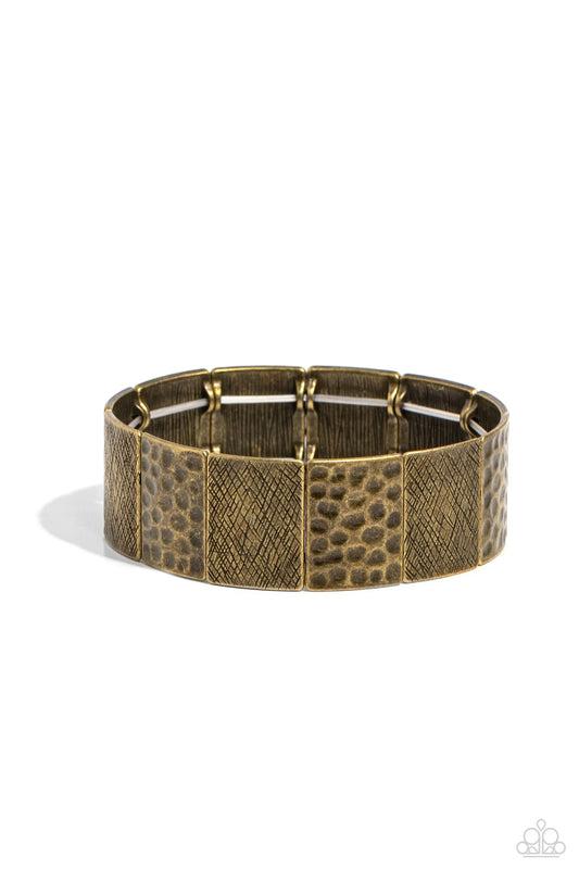 Paparazzi Bracelets - Textured Traveler - Brass