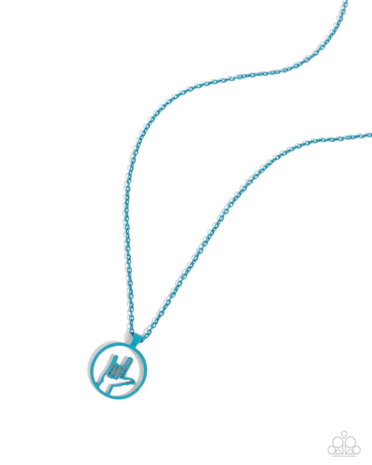 Paparazzi Necklaces - Abstract ASL - Blue