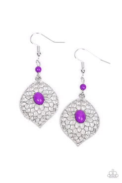 Paparazzi Earrings - Perky Perennial - Purple - Fashion Fix Exclusive