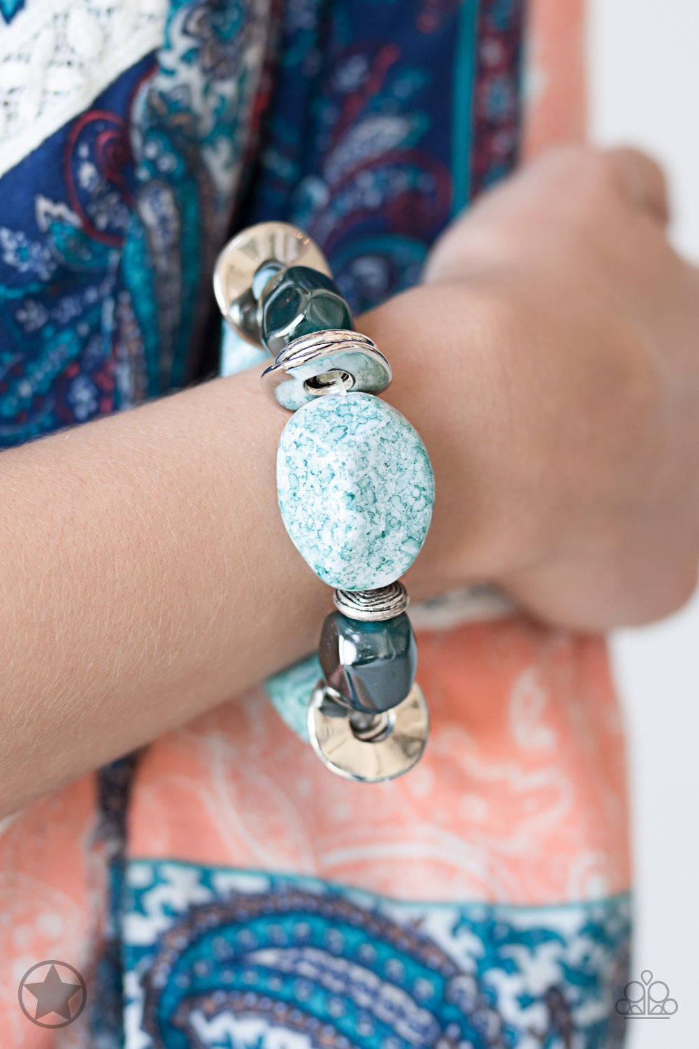 Paparazzi Blockbuster Bracelets - Glaze of Glory - Blue