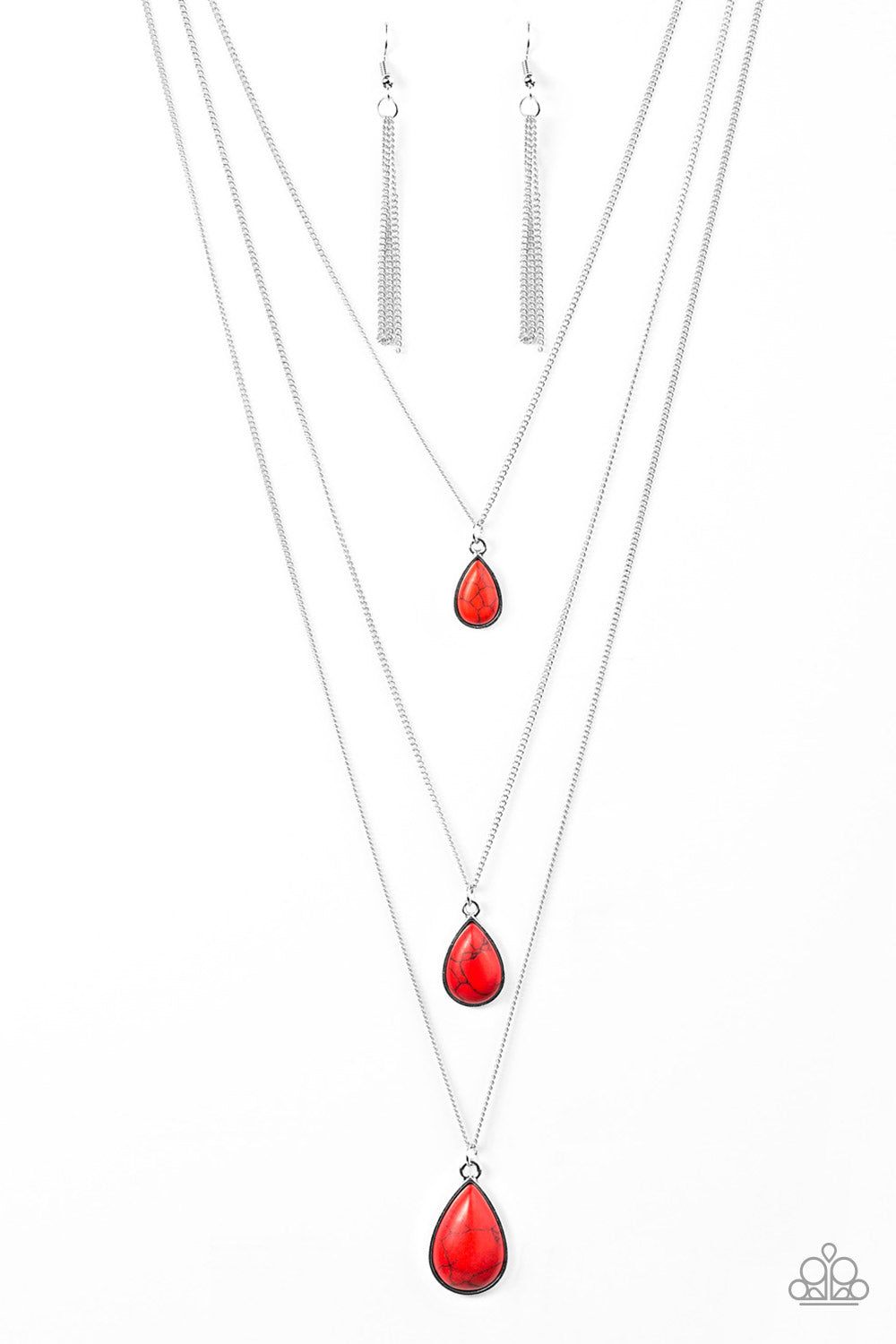 Paparazzi Necklaces - Mountain Tears - Red
