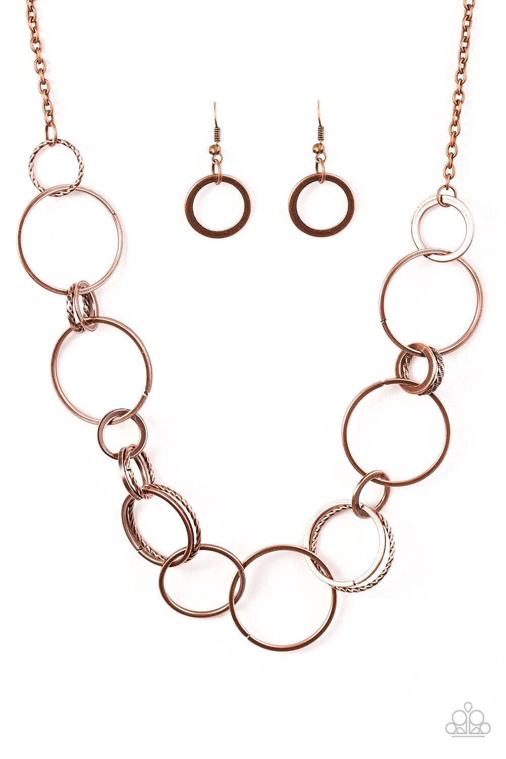 Paparazzi necklace - Follow The RINGLEADER - Copper